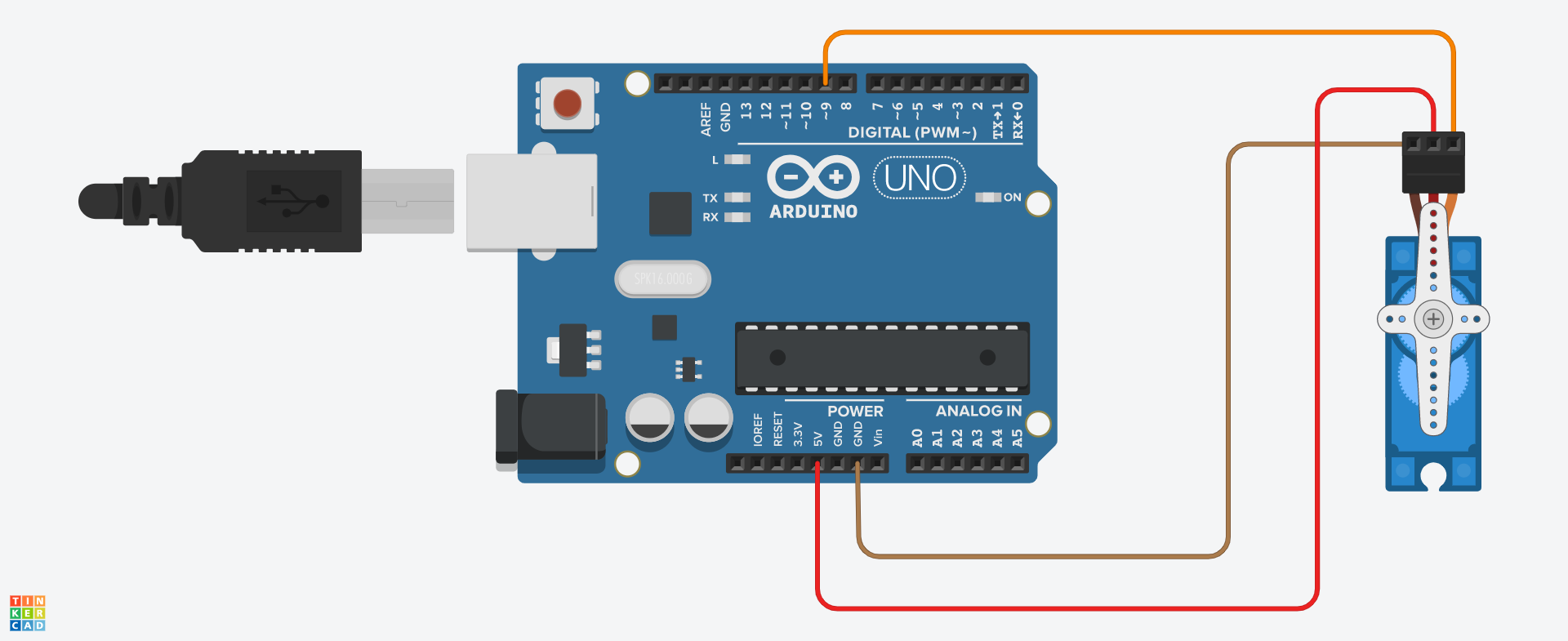 Connecting the servo to the Arduino UNO