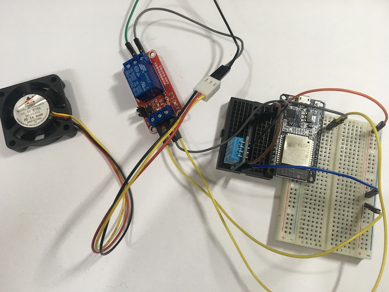 Control the fan with the data from DHT11