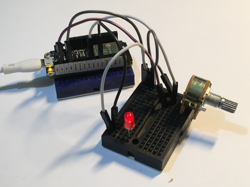 Blinking an LED with brightness control