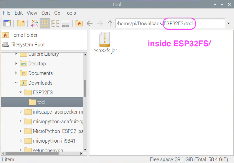 esp32fs.jar in ESP32FS/tool