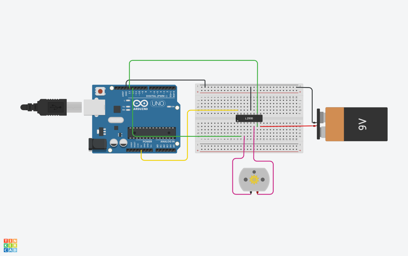 Connections of the Arduino's digital pins