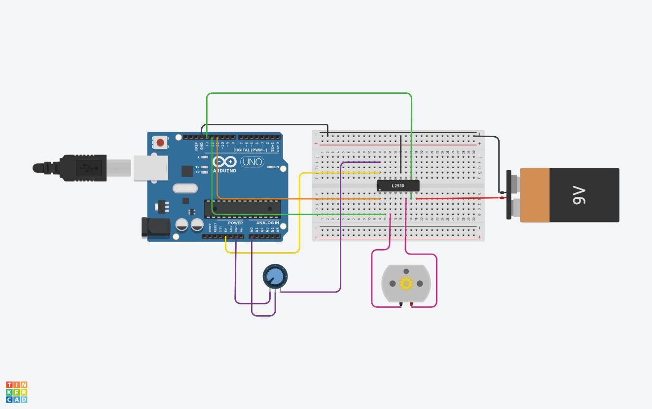 Use the breadboard to connect a leg of the potentiometer to 5V